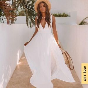 LuLu White floor length dress